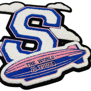 Xinrong creative chenille letter with clouds embroidery